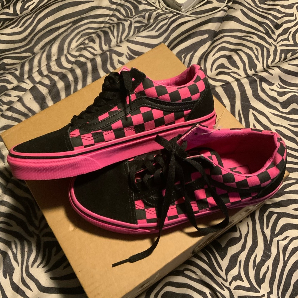 Pink Checkered Vans